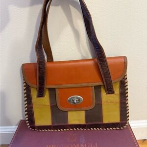 Vintage Patchwork Leather Shoulder Bag